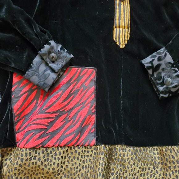 Max & Mabel Patchwork Velvet Shirt Tunic Vintage - Picture 3 of 4